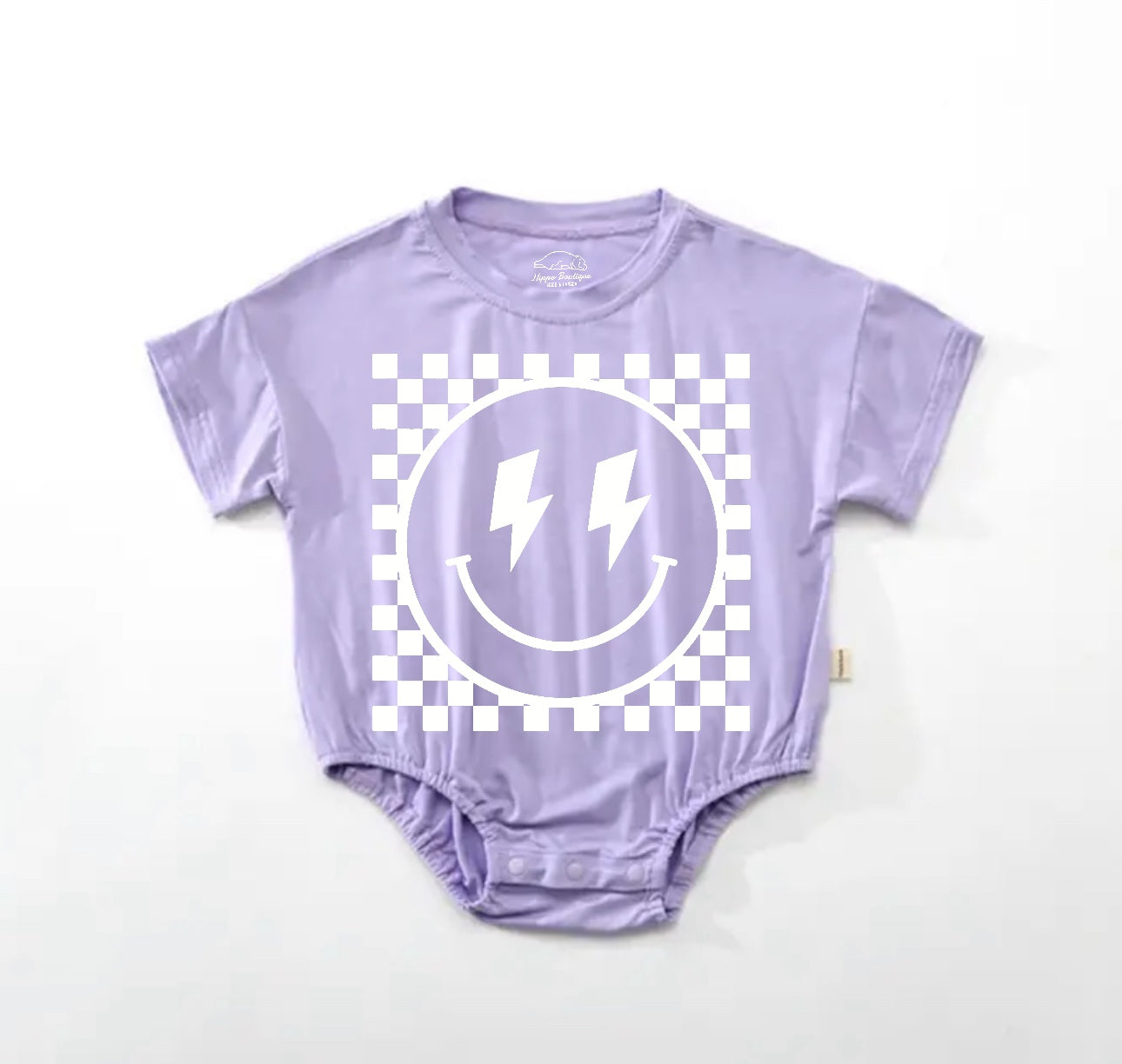 Retro Smile Baby t-shirt Bubble Romper Hippo Boutique