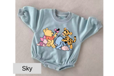 Pooh friends baby Oversized Sweatshirt Romper Hippo Boutique