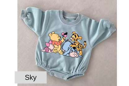 Pooh friends baby Oversized Sweatshirt Romper Hippo Boutique