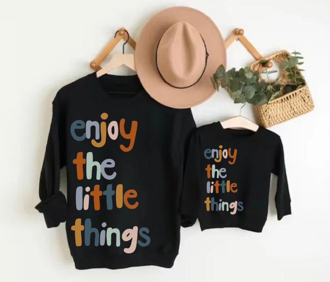 Mama & Mini Matching Sweatshirts - Enjoy the little things Hippo Boutique