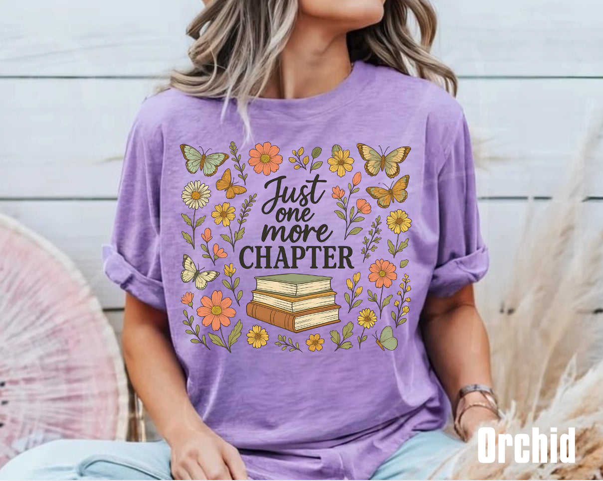 Bookish One More Chapter Floral Women’s T-Shirt Hippo Boutique