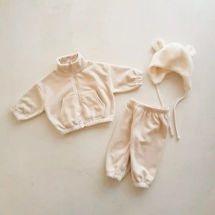Baby & Toddler Half Zip Flannel Outfit Hippo Boutique