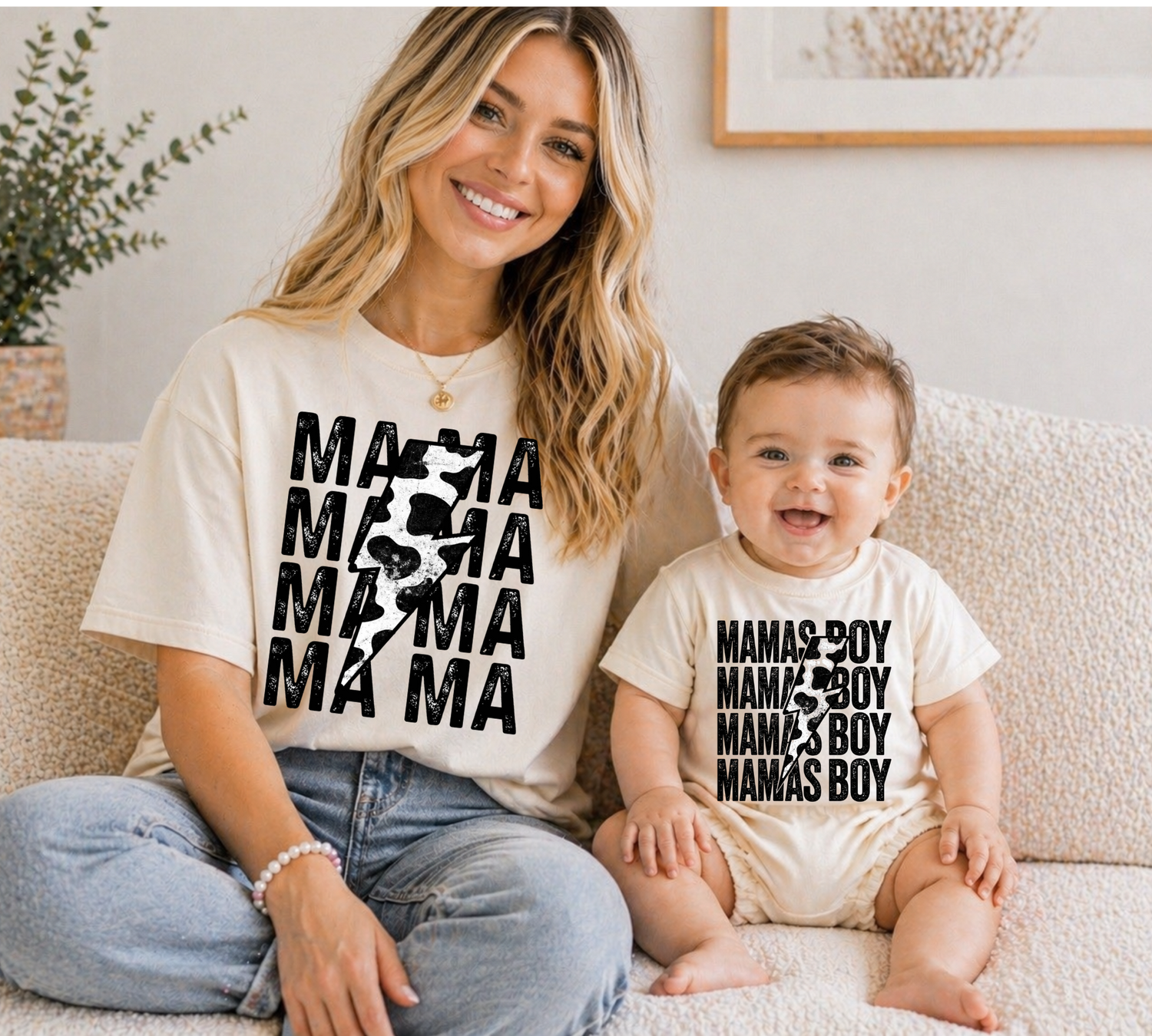 Mama & Mini Matching T-Shirts & Romper - Mama’s Boy Hippo Boutique