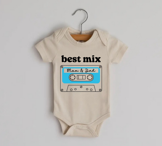 Best Mix Tape Newborn Baby Bodysuit Onesie Hippo Boutique