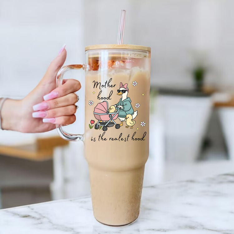 Motherhood Goose glass Tumbler Hippo Boutique