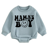 Soft warMama’s Boy fleece Baby Boy Oversized Sweatshirt Romper Hippo Boutique