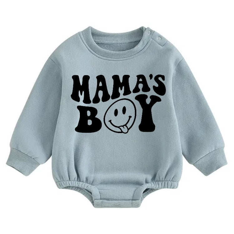 Soft warMama’s Boy fleece Baby Boy Oversized Sweatshirt Romper Hippo Boutique