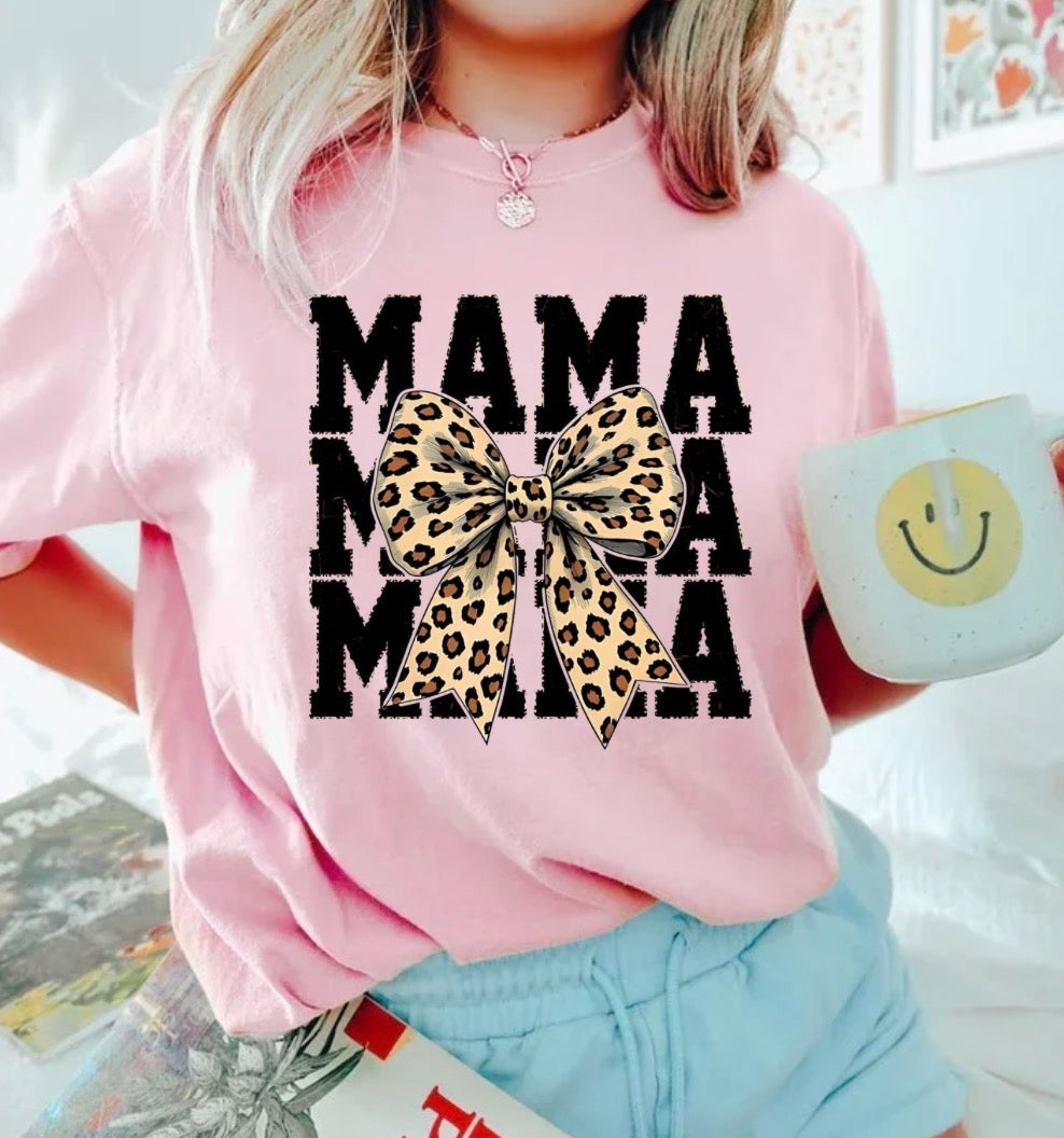 T-Shirts Sweatshirts & Hoodies - Leopard Bow Mama (Copy) Hippo Boutique