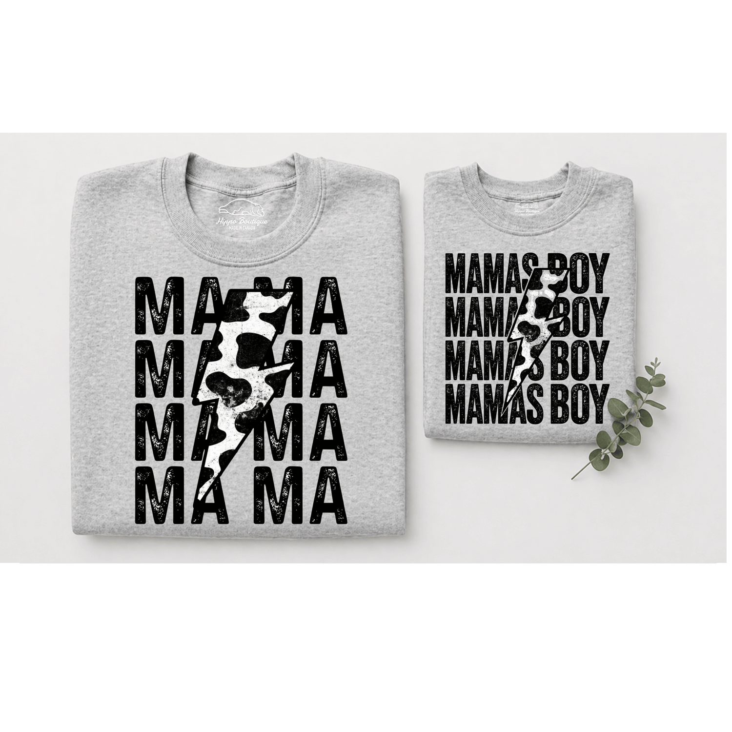 Mama & Mini Matching Sweatshirts - Mama’s Boy Hippo Boutique