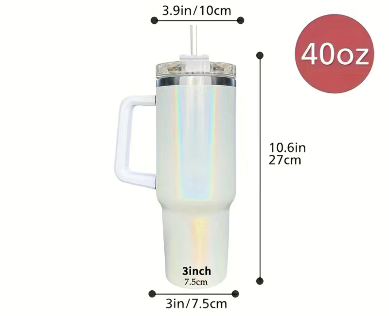 40 Oz Tumbler with Handle and Straw, Insulated Tumbler with Handle