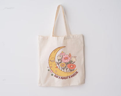 Take a Moment to Breathe Boho Tote Bag Hippo Boutique