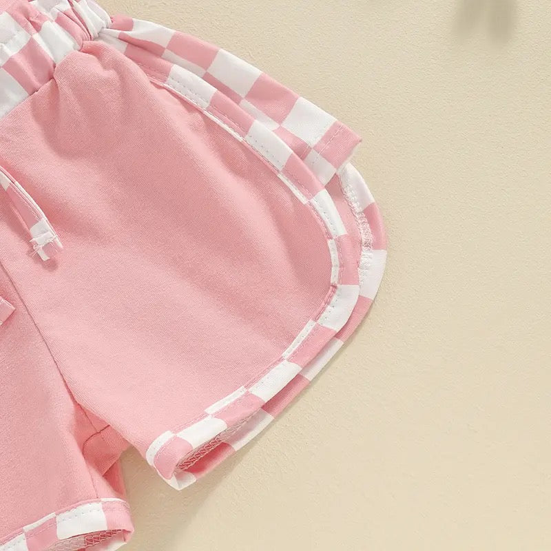 Checkered Baby T-Shirt & Shorts outfit Hippo Boutique