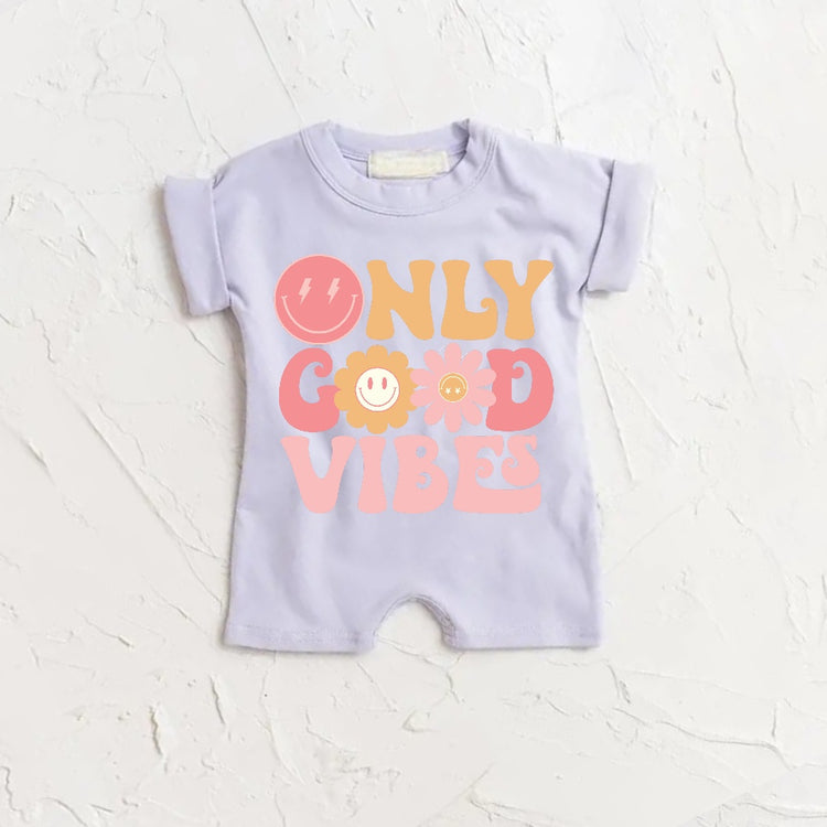 Only Good Vibes Baby romper bodysuit Hippo Boutique