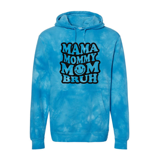 Glitter Mama Mommy Mom Bruh Tie Dye Hoodies Hippo Boutique