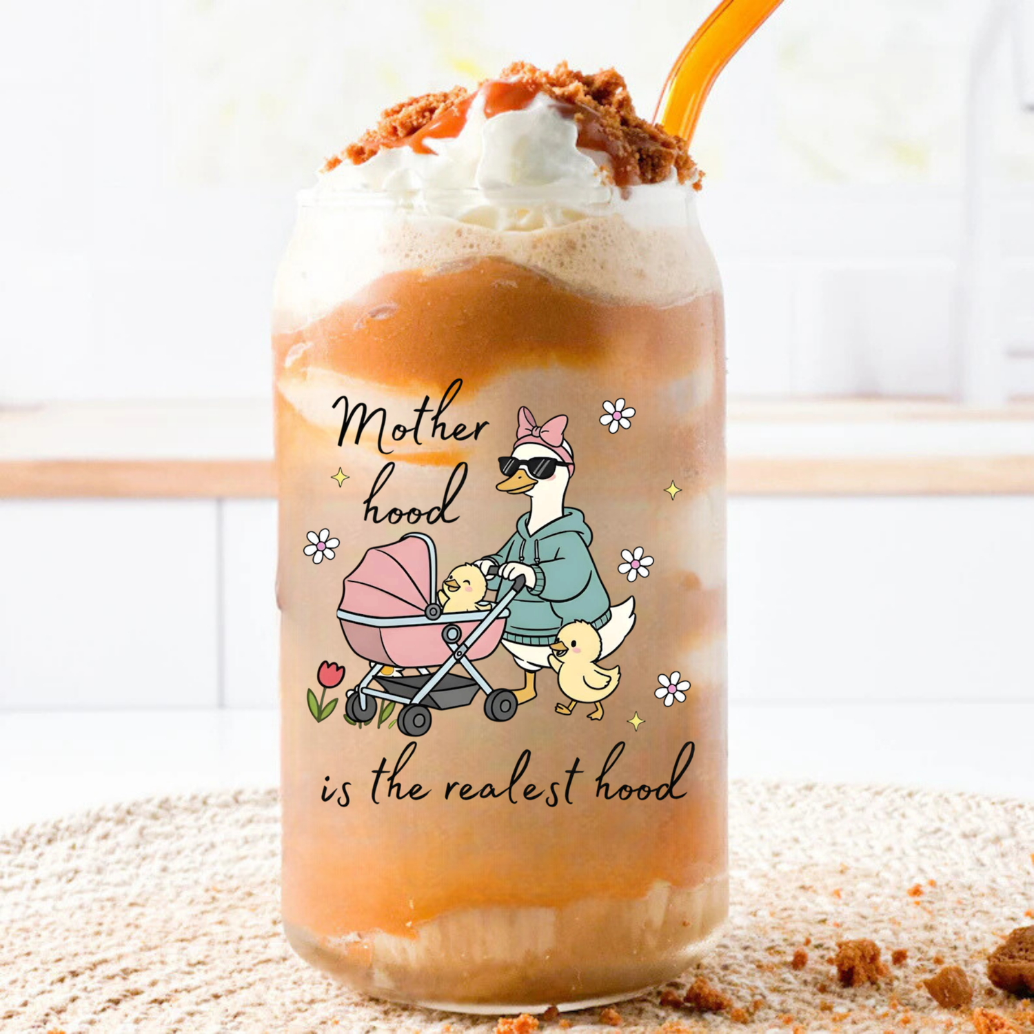 Motherhood Goose glass Tumbler Hippo Boutique