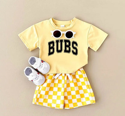 Bubs T-Shirt & Checkered Shorts Set Hippo Boutique