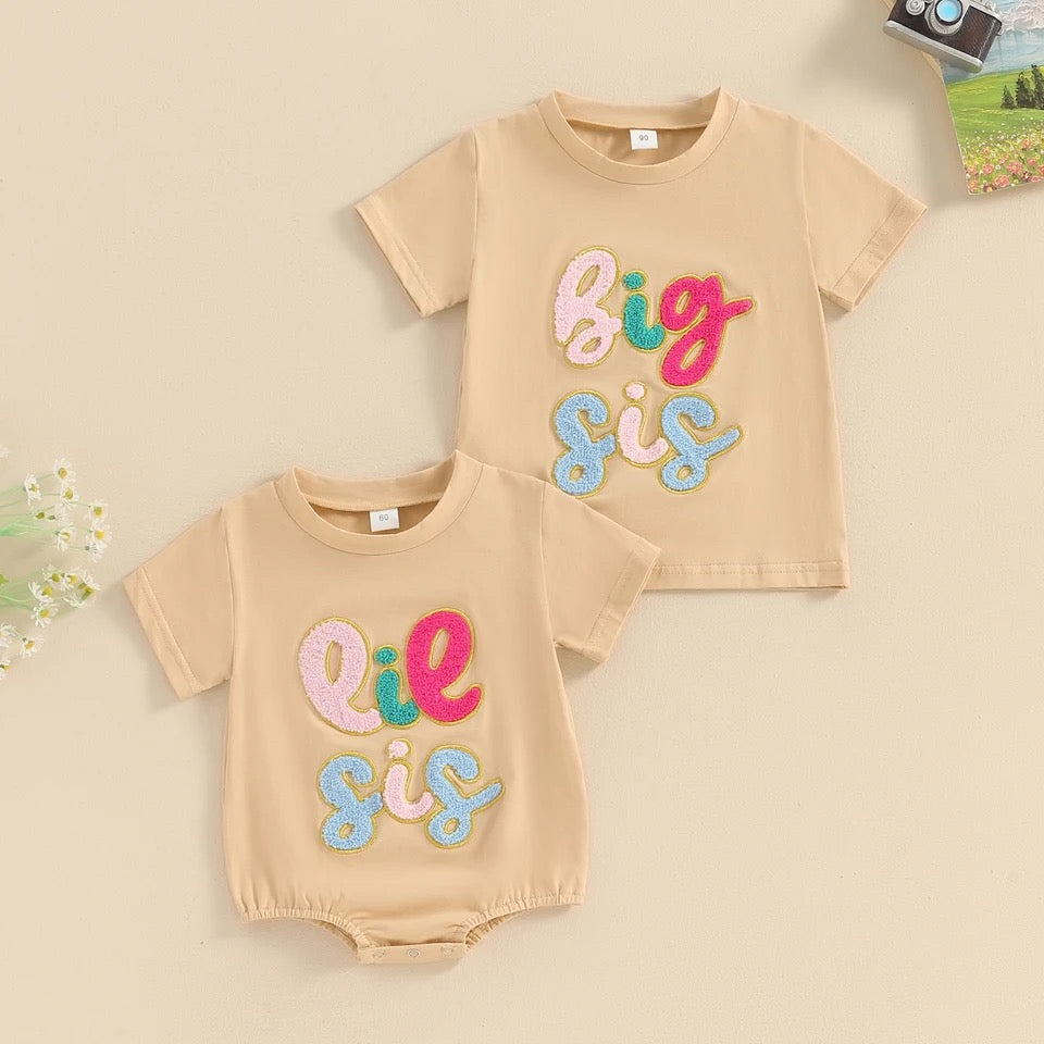 Big Sis T-Shirt & lil sis T-Shirt Rompers Hippo Boutique