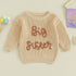 Knit Embroidered Big Sister sweater Hippo Boutique