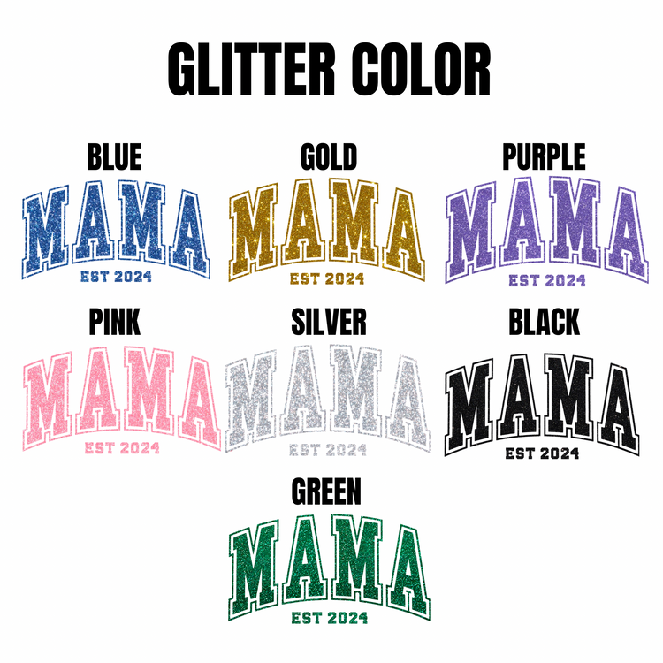 (Copy) Glitter Mama Sweatshirt with children’s name on sleeve Hippo Boutique