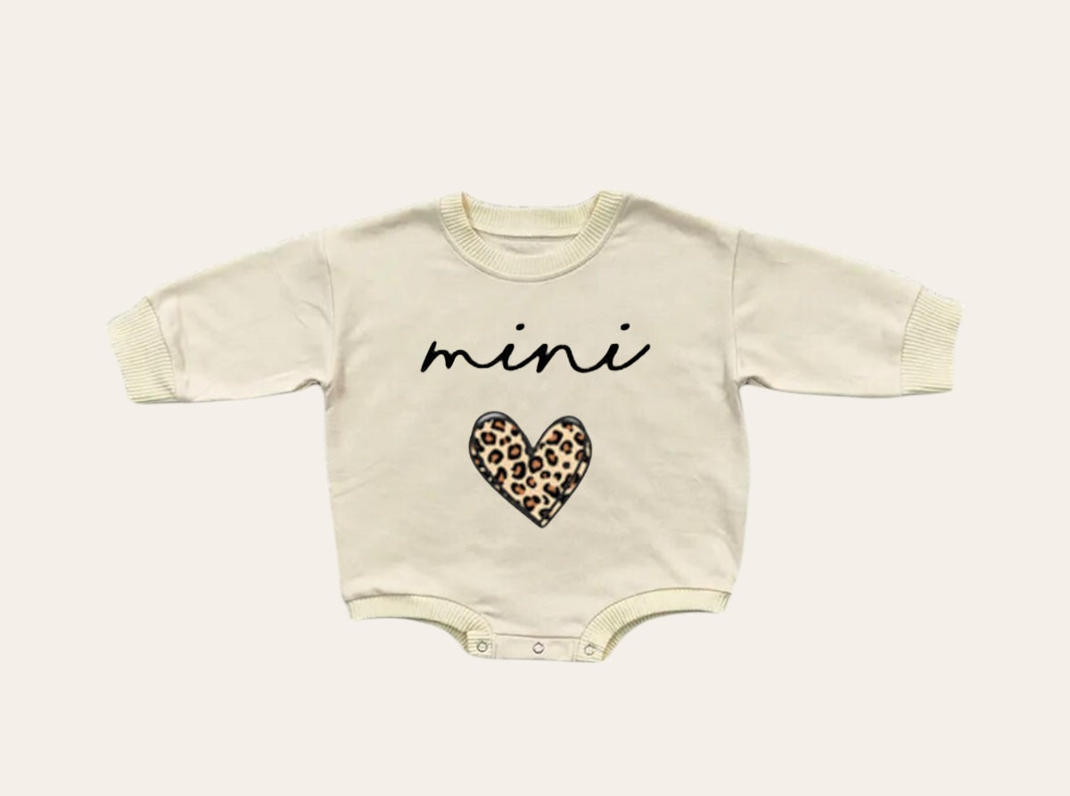 Leopard Heart Mama & Mini matching Baby Sweatshirt Romper bodysuit & Crewneck Hippo Boutique