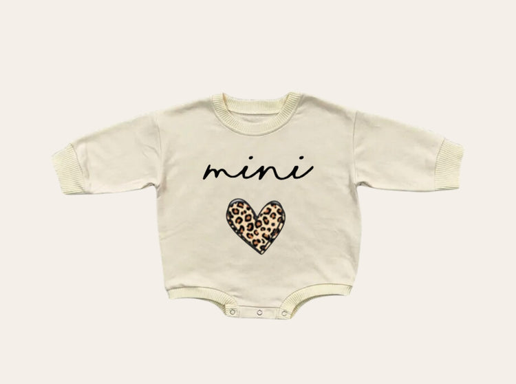 Leopard Heart Mama & Mini matching Baby Sweatshirt Romper bodysuit & Crewneck Hippo Boutique