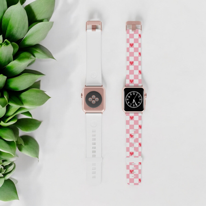 Apple Watch Band - Pink Checkered Hearts