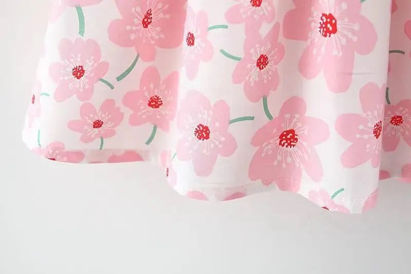 Floral Sleeveless Baby Dress with Sun Hat Hippo Boutique