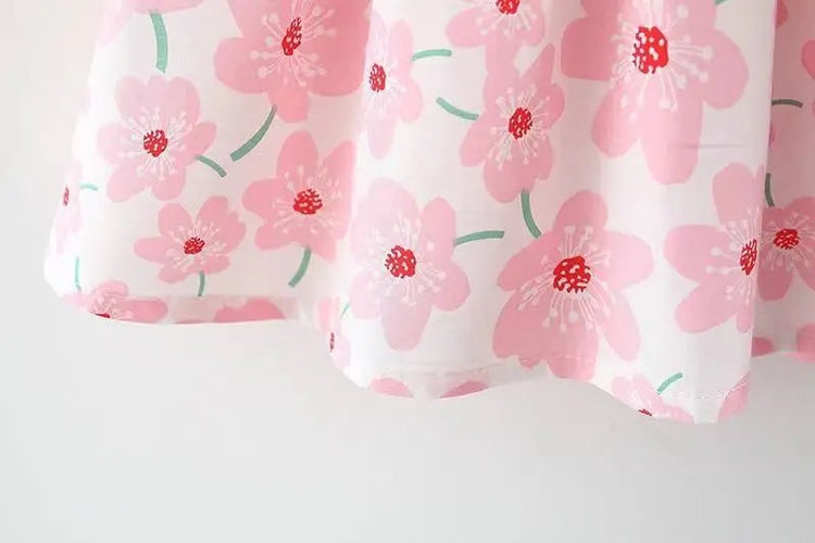 Floral Sleeveless Baby Dress with Sun Hat Hippo Boutique