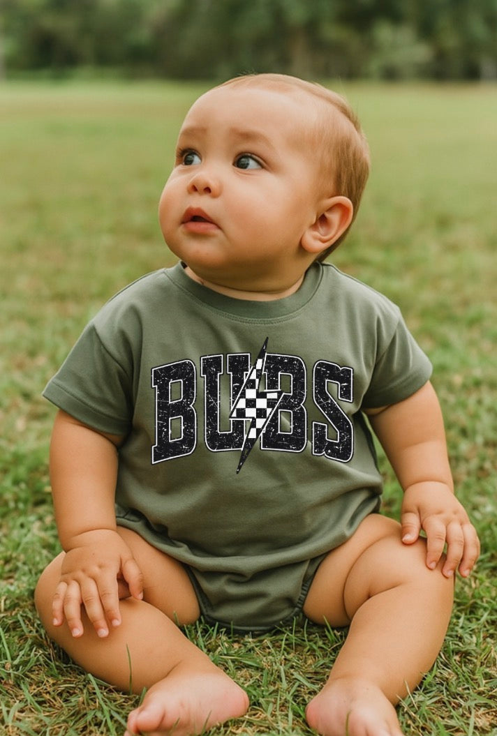Baby t-shirt Bubble Romper - Bubs Lightning Hippo Boutique