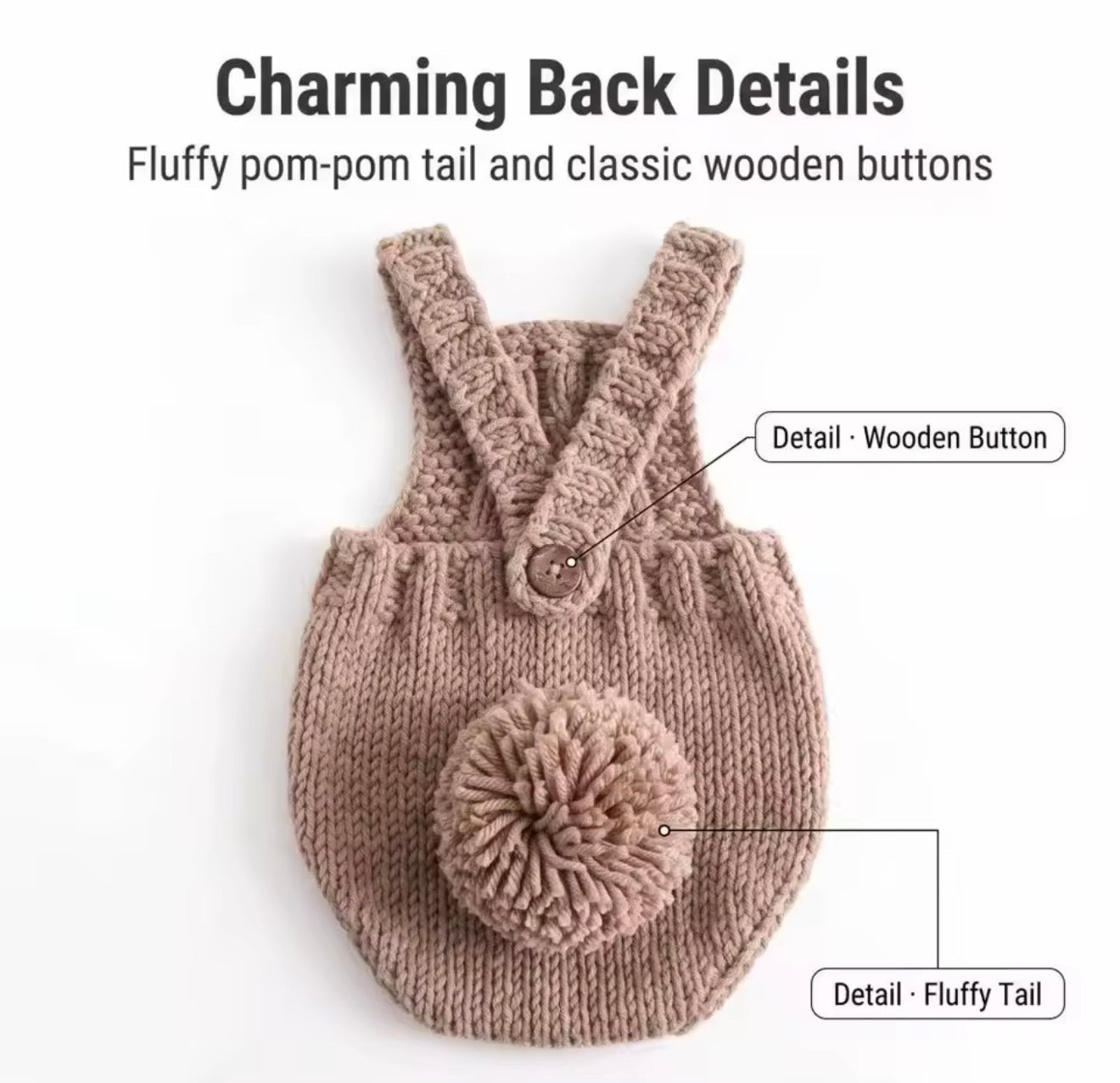Newborn Bear Photography Outfit – Knit Teddy Romper & Bear Ear Hat Set Hippo Boutique