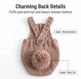 Newborn Bear Photography Outfit – Knit Teddy Romper & Bear Ear Hat Set Hippo Boutique
