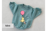 Pink Balloon Pooh baby Oversized Sweatshirt Romper Hippo Boutique