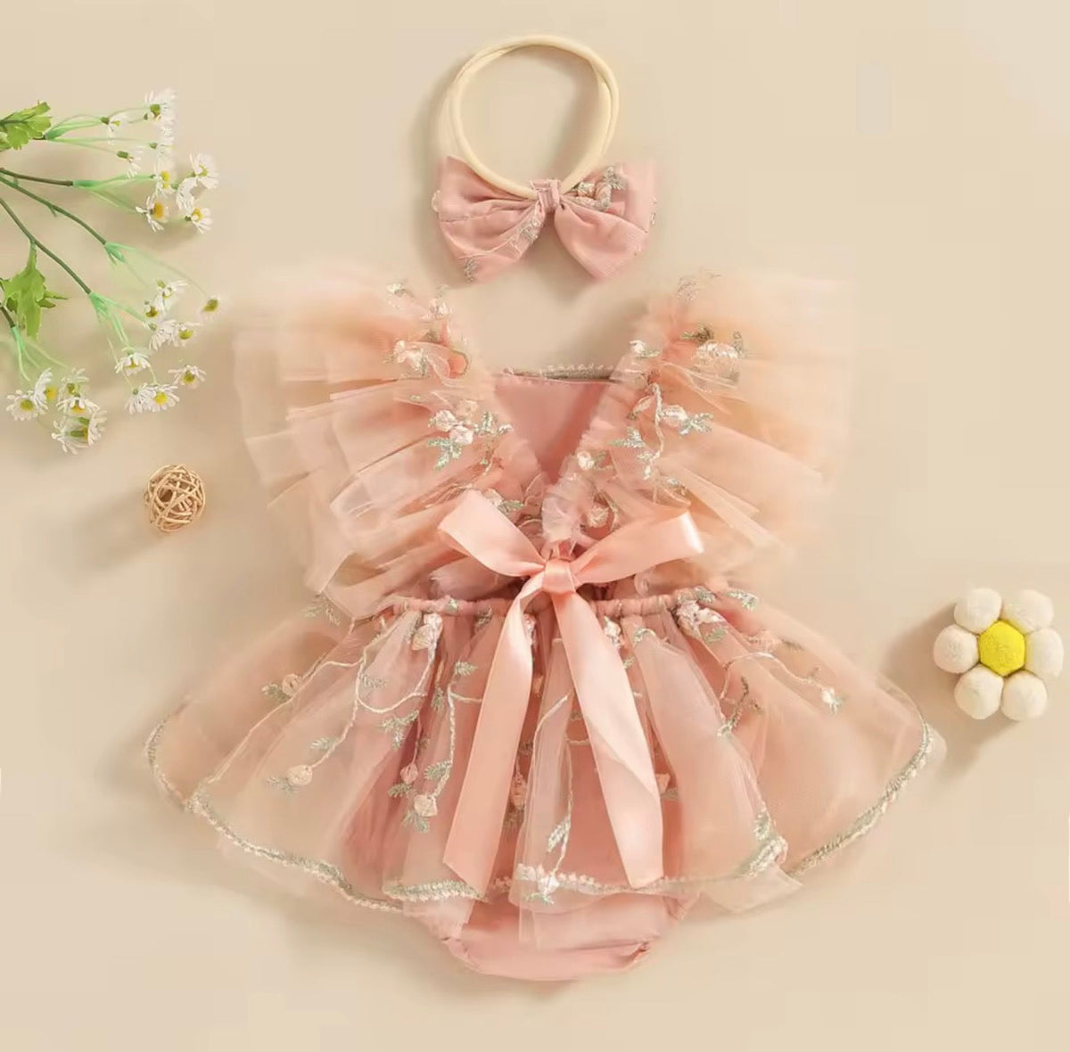 Floral Sleeveless Baby Romper Dress Hippo Boutique