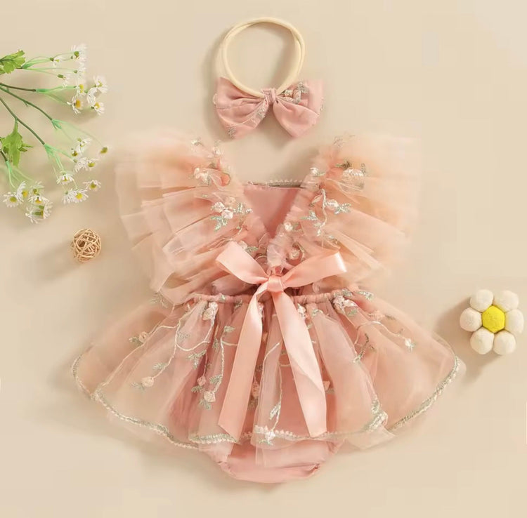Floral Sleeveless Baby Romper Dress Hippo Boutique