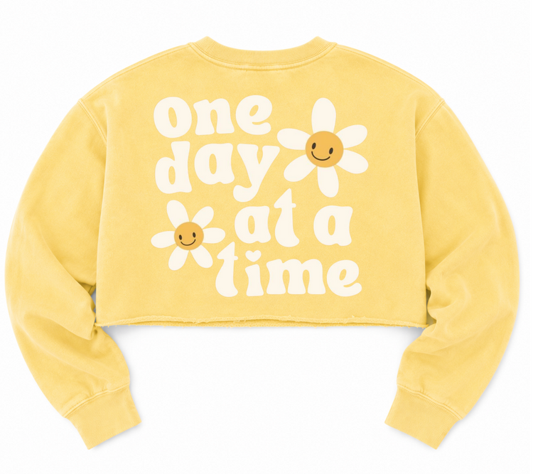 Cropped Sweatshirt - One day at a time Hippo Boutique
