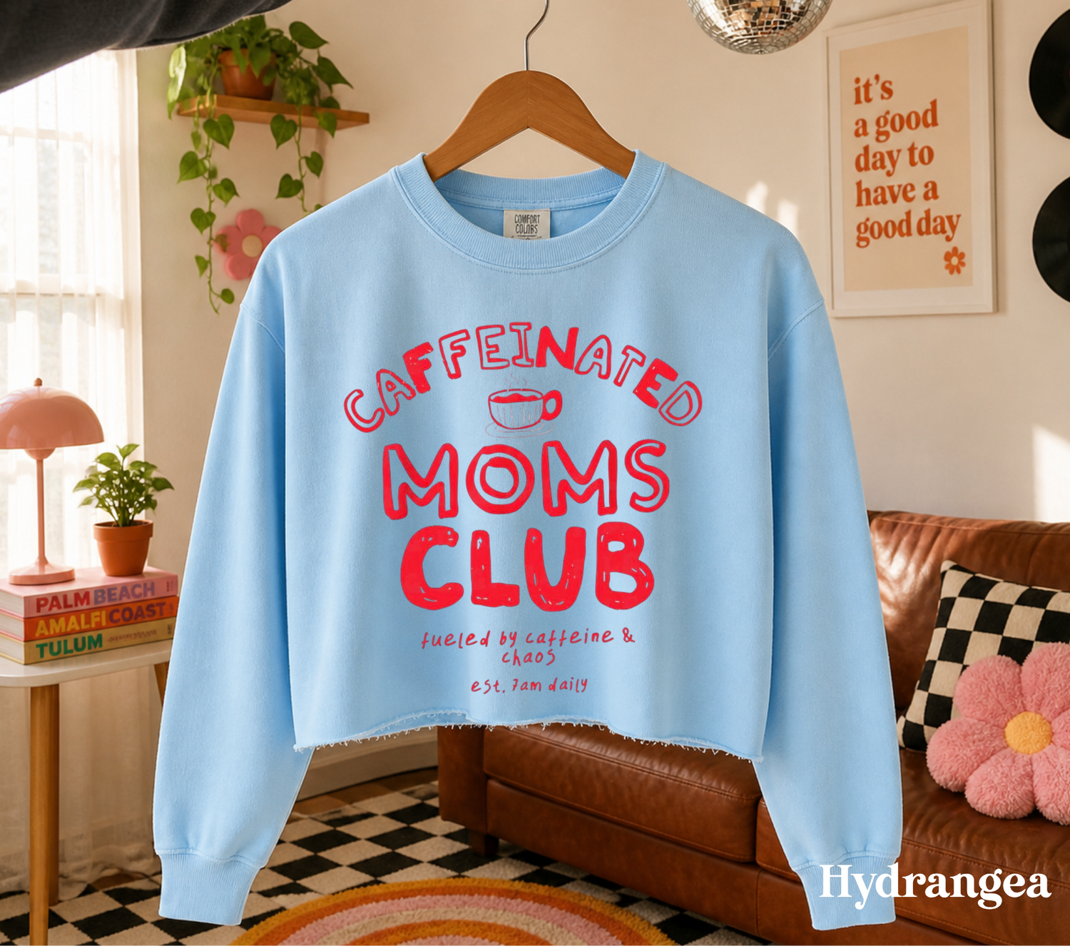 Cropped Sweatshirt - Caffeinated Moms Club Hippo Boutique