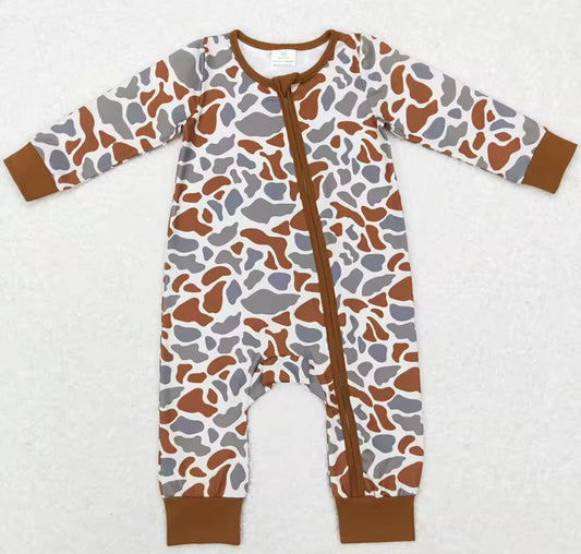 Taupe Camouflage Bodysuit Rompers Hippo Boutique