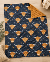 Brown Highland Cow Minky Baby Blanket Hippo Boutique