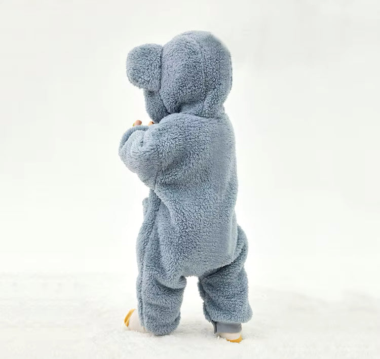 Furry Teddy Bear Baby Snowsuit One Piece Hippo Boutique