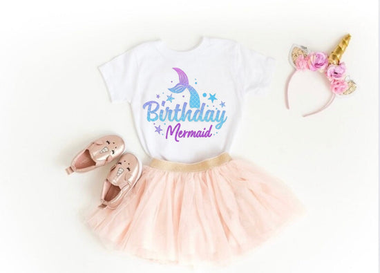 Custom Birthday Mermaid T-Shirts Hippo Boutique