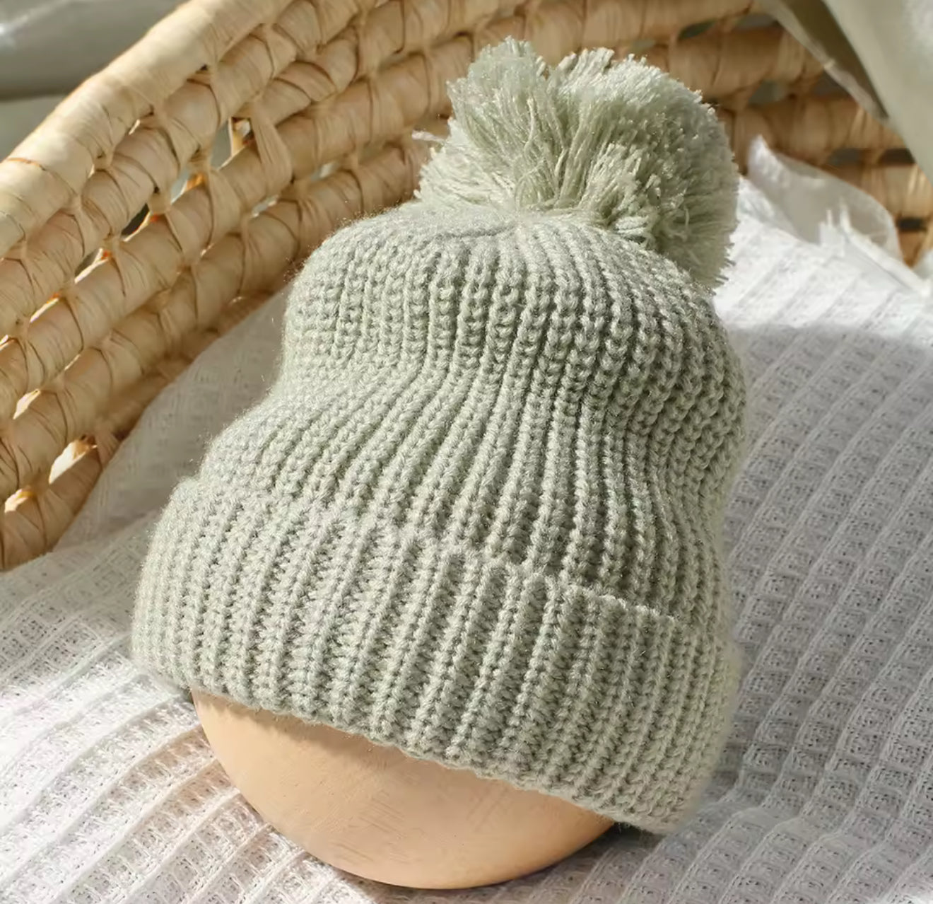 Newborn Baby Knit Bodysuit with Knitted Hat Hippo Boutique