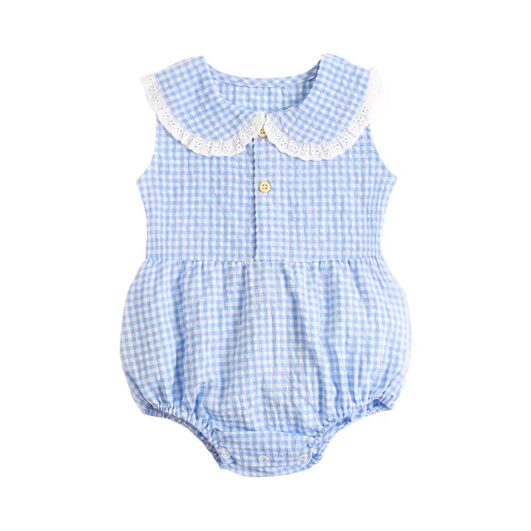 Baby & Toddler Girl Romper with Lace Collar Hippo Boutique
