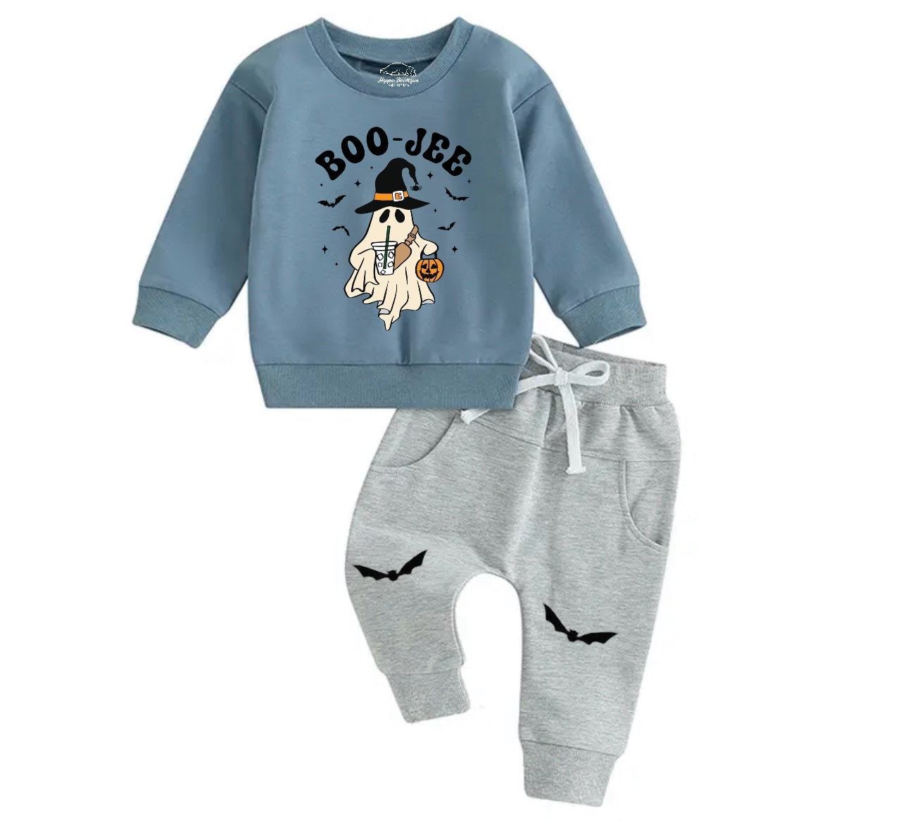 Boo jee Ghost Baby Halloween Sweatshirt Set Hippo Boutique
