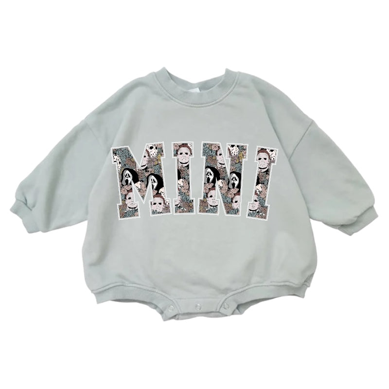 Cotton Scary Mini Baby Halloween Sweatshirt Romper Hippo Boutique