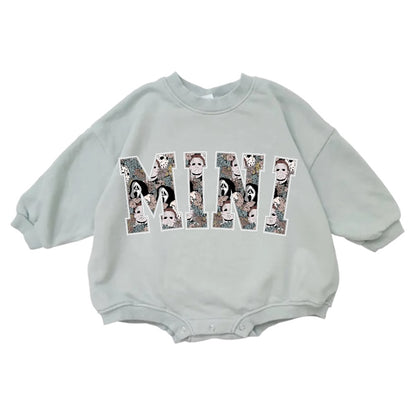 Cotton Scary Mini Baby Halloween Sweatshirt Romper Hippo Boutique