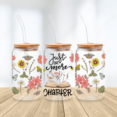 Just One More Chapter Bookish Glass Tumbler Cups Hippo Boutique