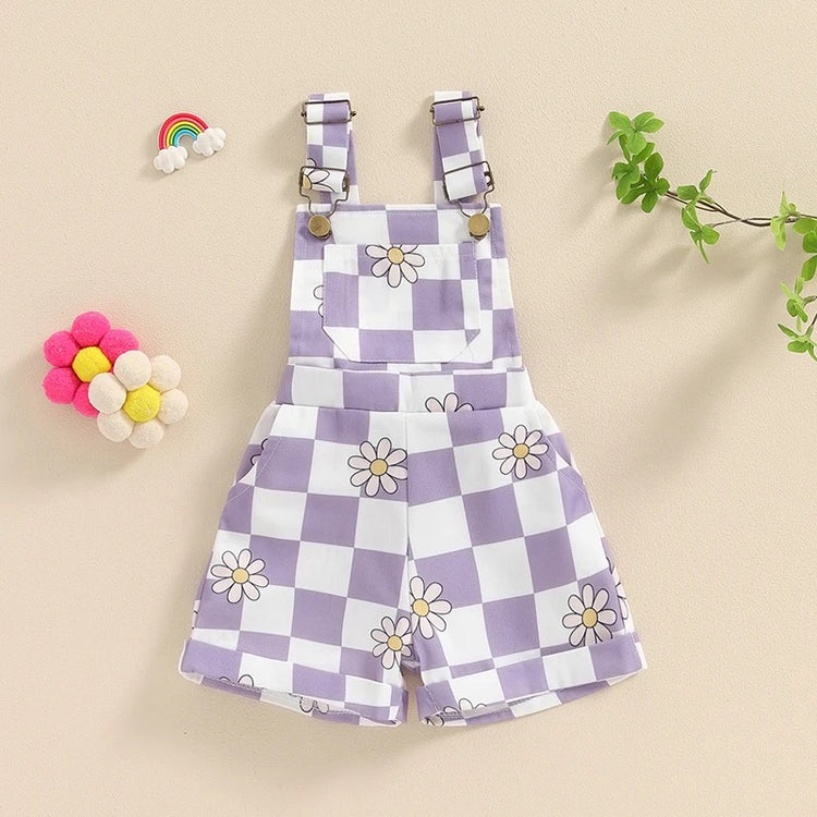 Checkered Suspender Shorts Hippo Boutique