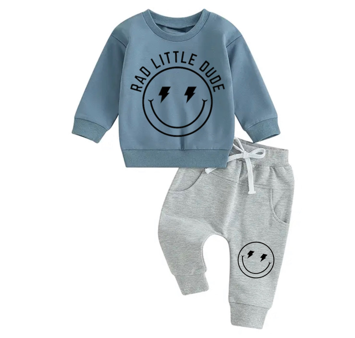 Rad Little Dude Smile Sweatshirt & Pants Set Hippo Boutique