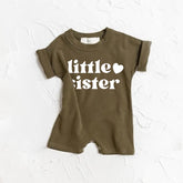 Little Sister baby Girl romper bodysuit Hippo Boutique