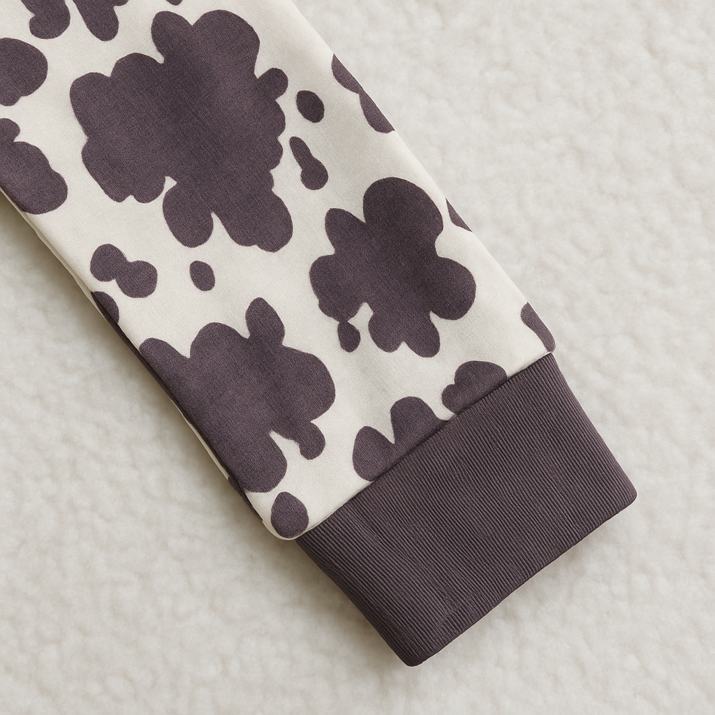 Baby Western Cow Print Cotton Romper zip up Bodysuit Hippo Boutique